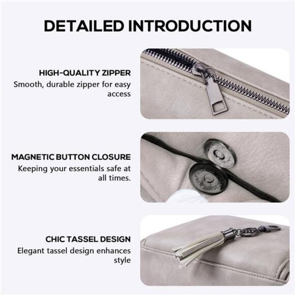 Crossbody Purses for Women Trendy, Vegan Leather Medium Crossbody - Picture 6 of 7